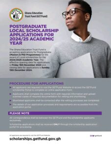 GETFund Postgraduate Local Scholarship 2024/2025 Application Portal