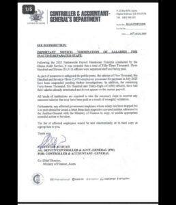 Government Terminates Salaries of Over 53,000 Staff