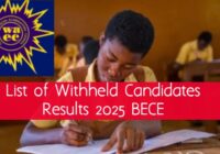 WAEC has released the list of BECE 2025 candidates with withheld results