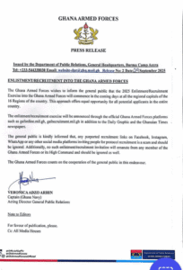 Ghana Armed forces recruitment 2025