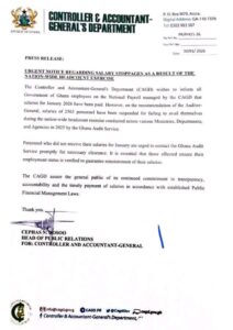 Urgent Update on Salary Stoppage as a Result of Nationwide Headcount Exercise 