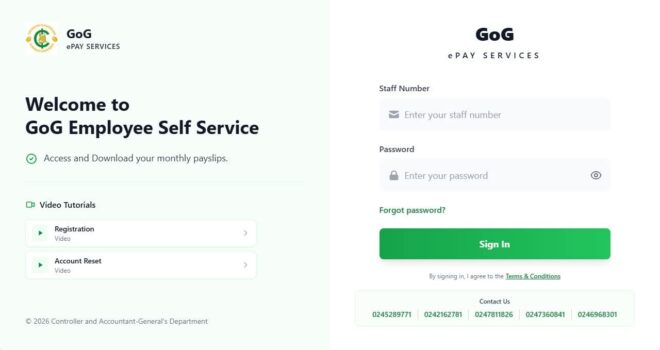 Steps to Generate Mandate Number on the GoG E-pay Service Portal